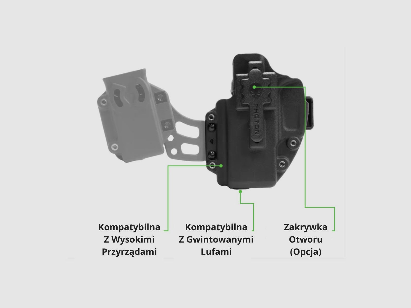 Alien Gear Holsters - Photon-holster - P320 Compact / M18 / P320 X-Compact, IWB/OWB, zonder zaklamp - PHO-0692-L0-D, afbeelding 3 van 5