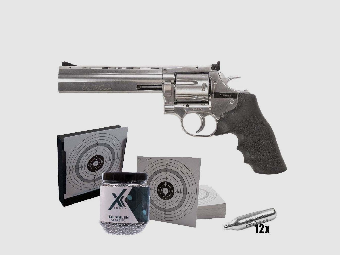 Dan Wesson 715 6 inch Silver 4.5mm Ball Trap Set
