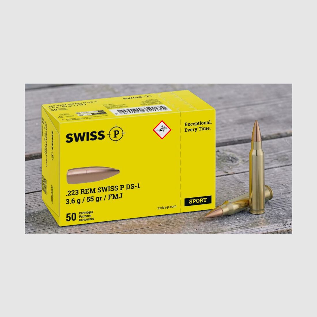 Cartuccia per fucile svizzera P cal. .223 Rem DS-1 3,6 g