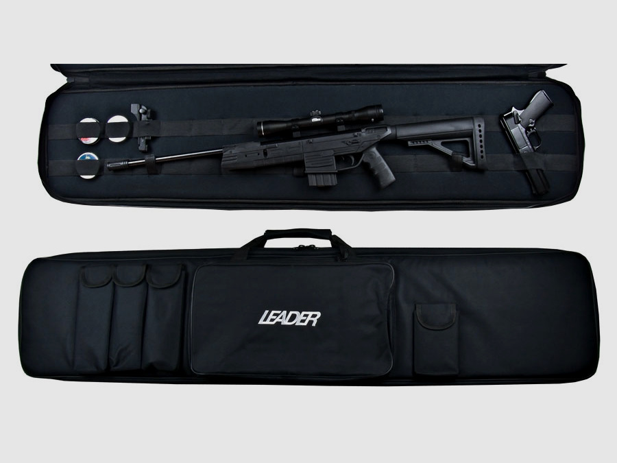 Leader Taktisches Gewehrfutteral, schwarz, 135 x 28 cm, Cordura, 2,5 cm SchaumstofffĂĽllung