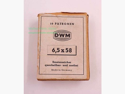 DWM, Karlsruhe Büchsenpatronen 6,5x58 Mauser