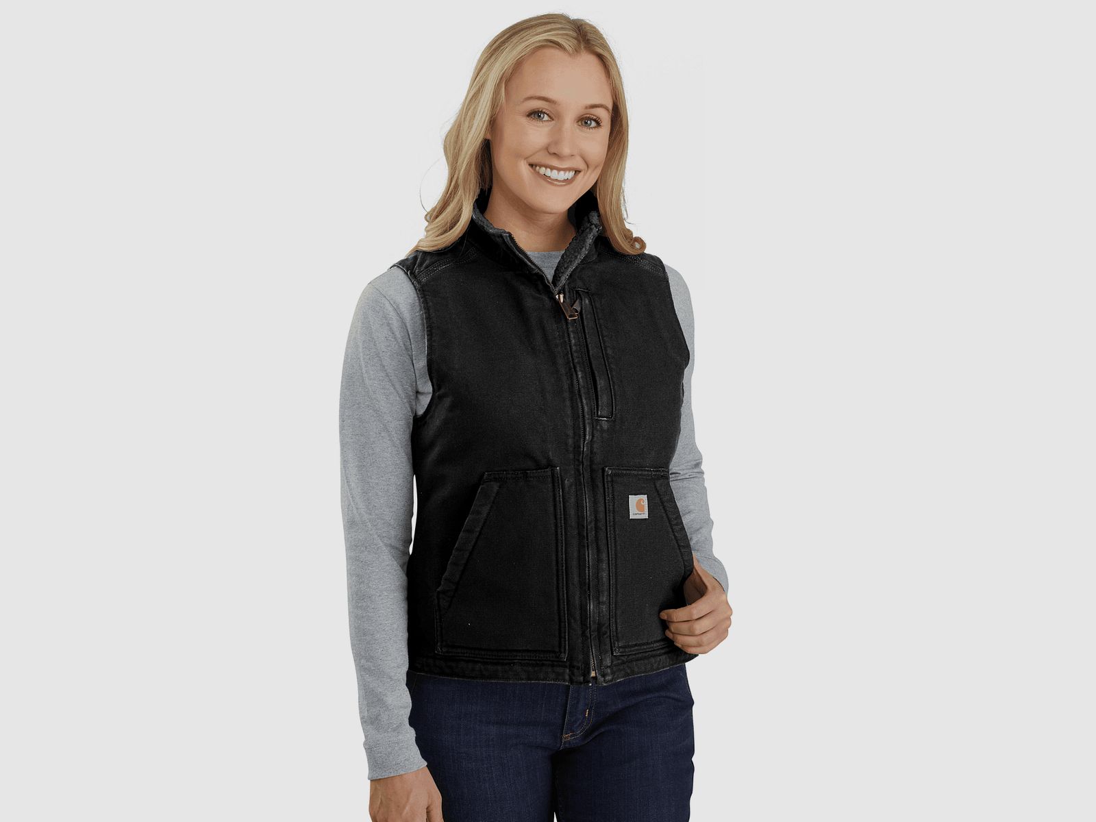Carhartt Sherpa-gefütterte Weste, Damen, Black, XL