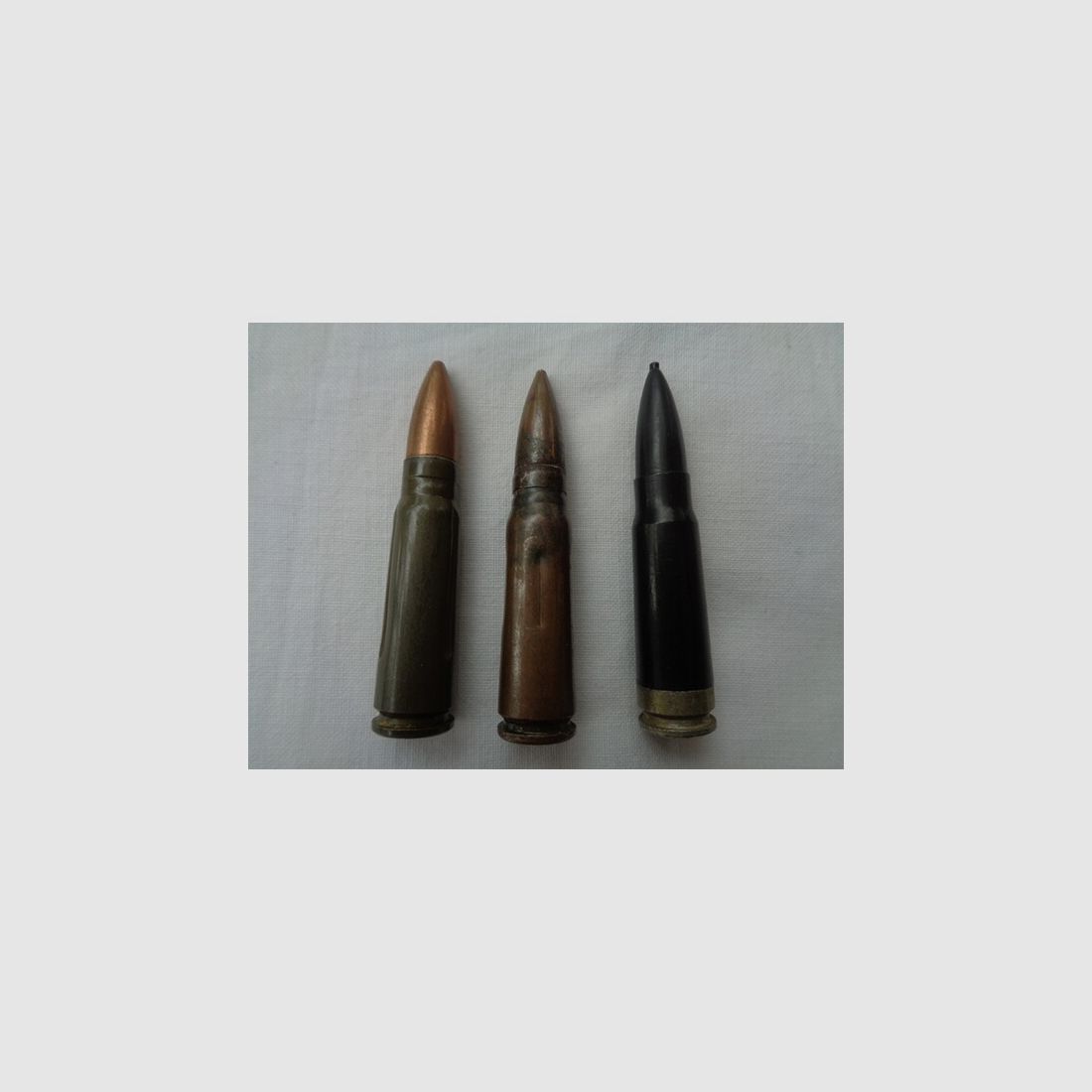 Set 3x verschiedene AK47 Exerzierpatronen 7,62x39mm aus NVA Bestand, sehr gut