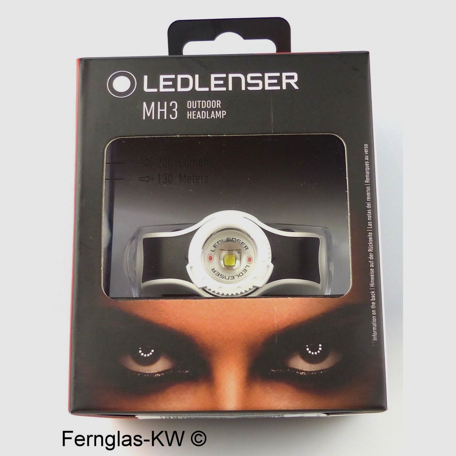 Ledlenser 500948 LED Kopflampe Stirnlampe MH3 Schwarz Weiß Leuchtkraft 200 Lumen