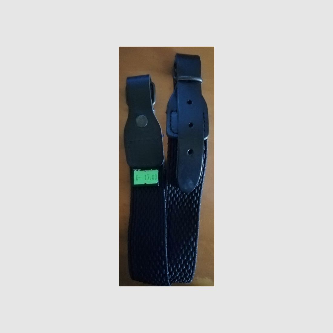 Schwarze elastische Riemen für Gewehr mit Lederbefestigung, Bild 4 von 4