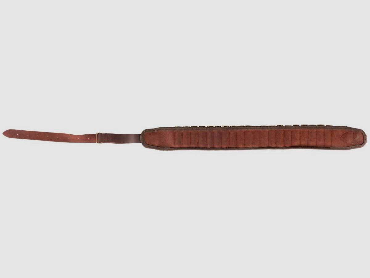 Patronengürtel aus braunem, gewachstem Leder - Country Sellerie - 20 Röhren Kal.20, Bild 2 von 5