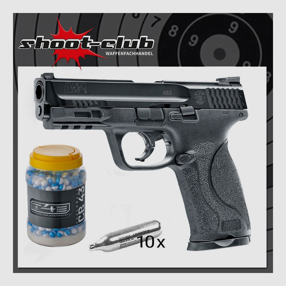 Smith & Wesson	 Smith & Wesson MP9 2.0 .43 im Set mit T4E Chalkballs