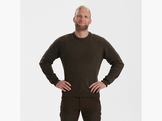 Sheffield pullover with round neck - Dark Elm - Size: S