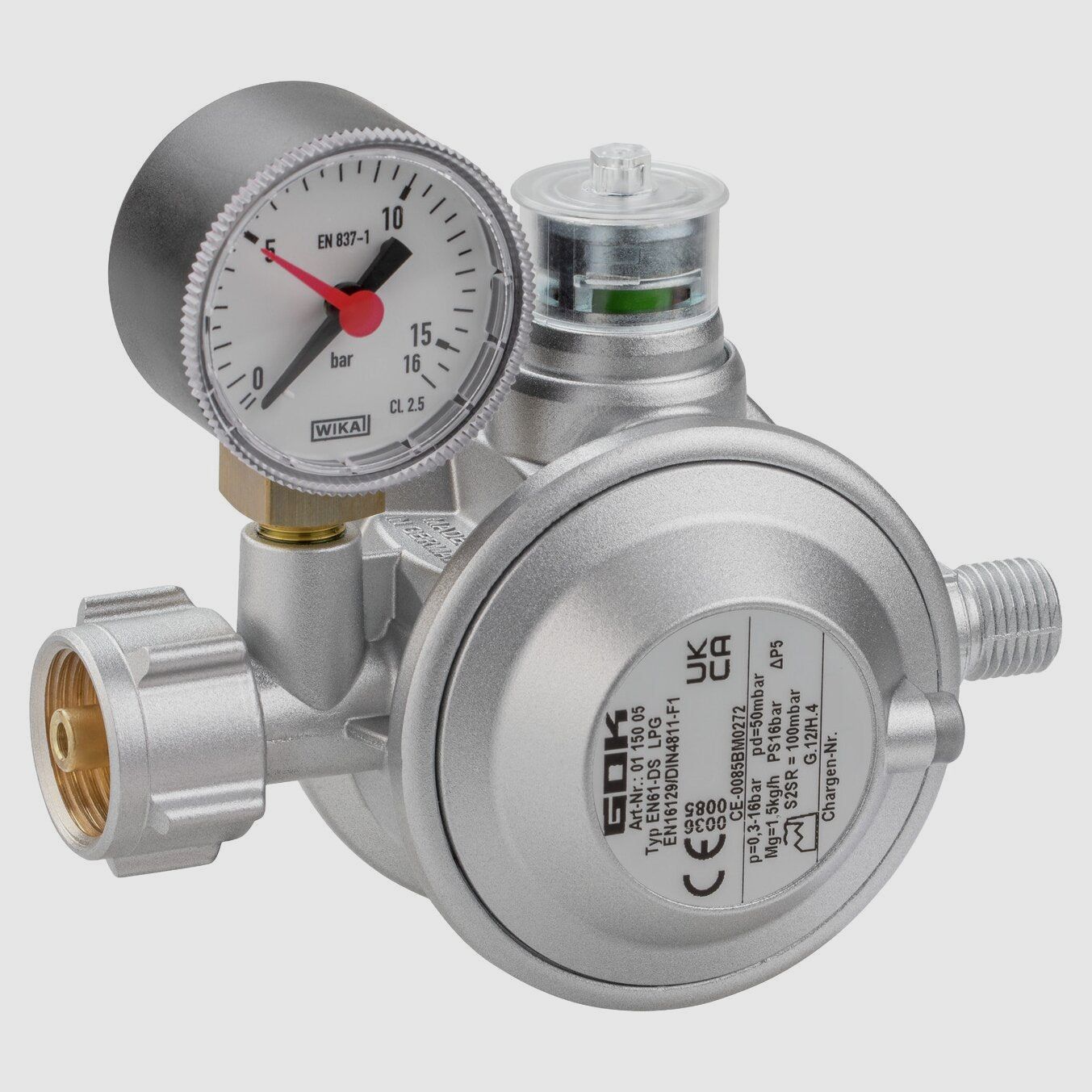 Gasregler 1,5 kg/h KLF x G1/4LH-KN UEDS Man.