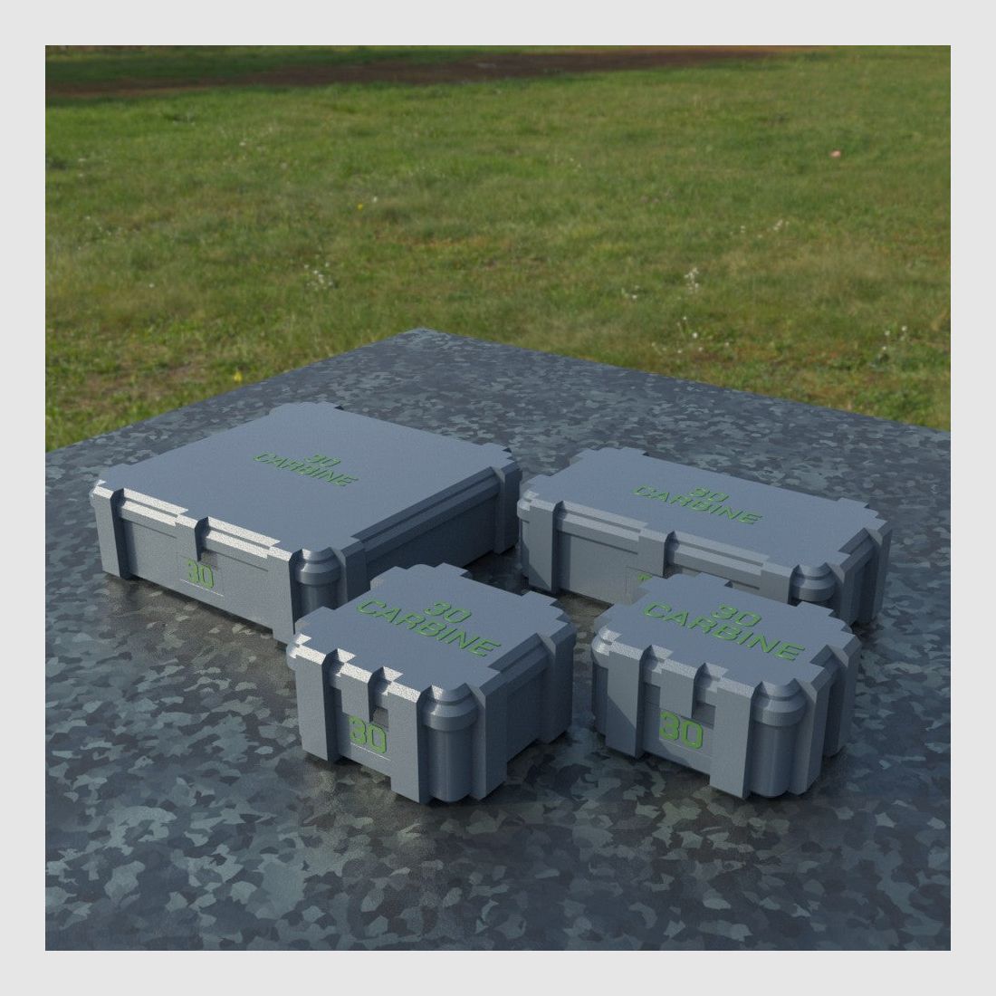 Filamelt Munitionsbox / Ammo Box .30 Carbine – Patronenbox ‘Klappdeckel’ – 20 / 25 / 50 / 100 Runden