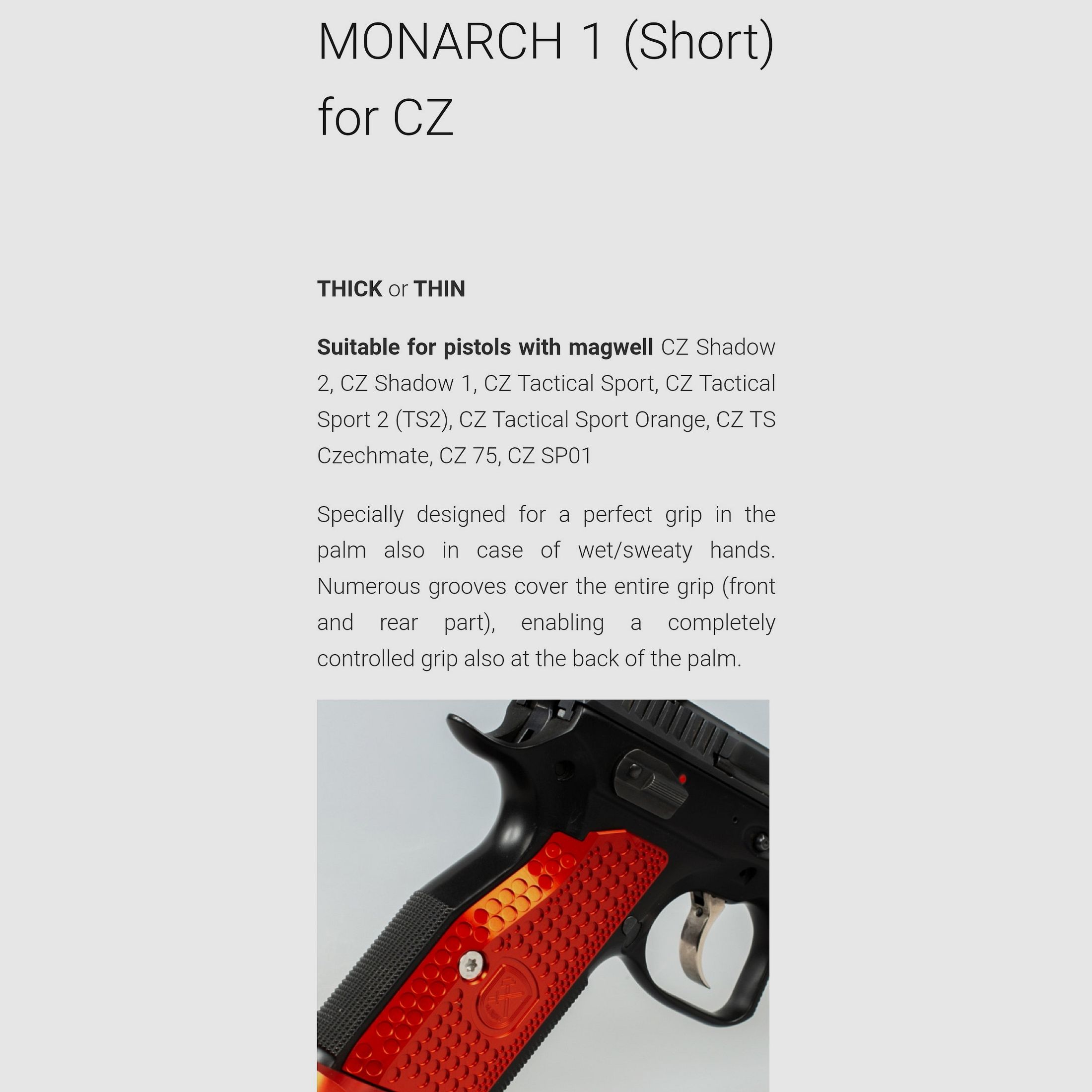 CZ TS2 Tso grip panels M-Arms Monarch