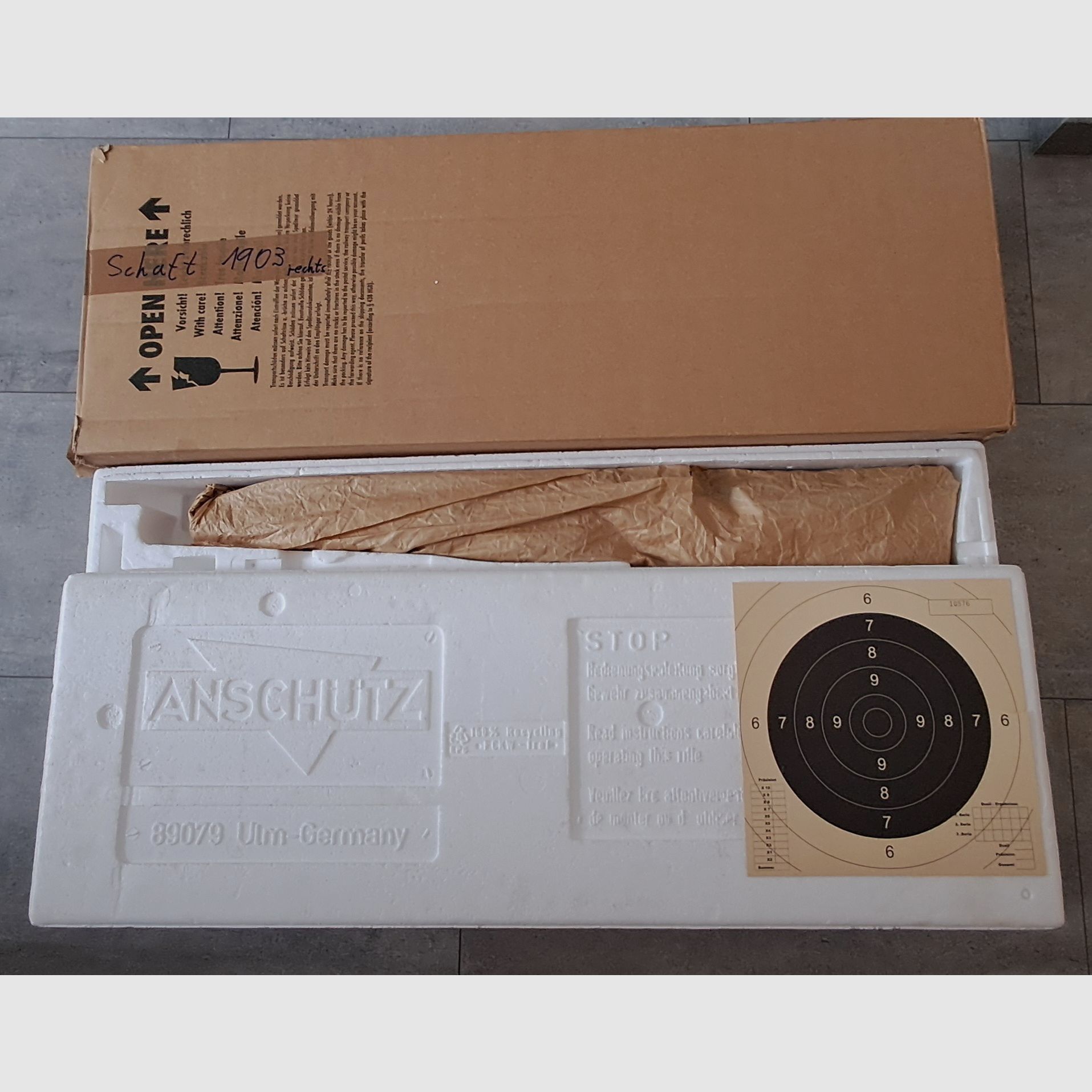 Anschütz stock KK, very good condition with adjustable cheek piece