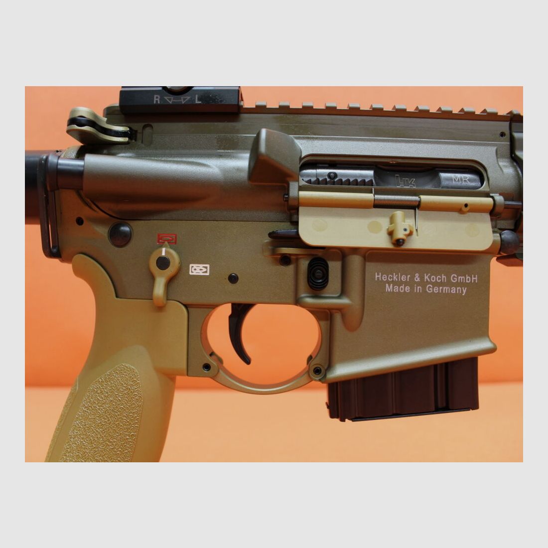 Heckler&Koch Ha.Büchse .223Rem Heckler&Koch/H&K MR223 A3 16,5" Lauf RAL8000 HKey K, Gas-Piston-System AR-15/HK416