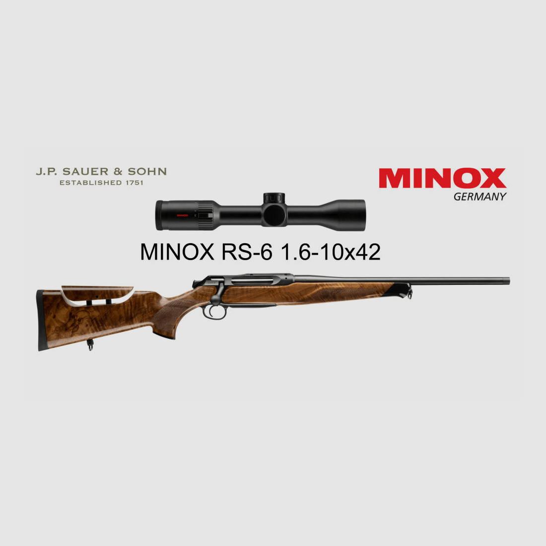 J.P. Sauer & Sohn Sauer 505 Ergo Lux Karabin powtarzalny HQ3 Zestaw wyposażeniowy Elegance + VSR | 8.5x55 Blaser | MINOX RS-4 3-12x56