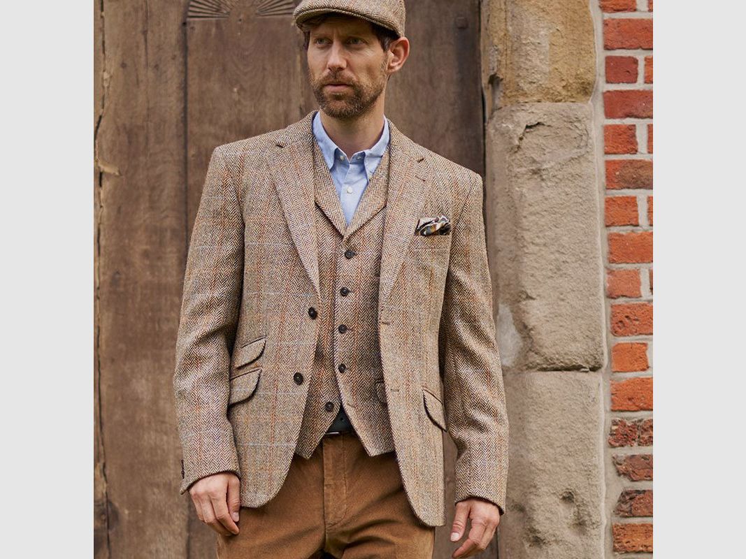 Wellington H-Sakko London Tweed | sand herringbone, Bild 2 von 4