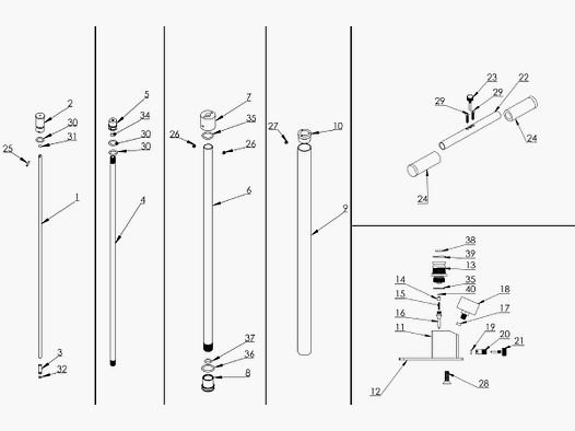 Kit di servizio Gehmann 4 sistema a pistone pompa ad aria compressa M100