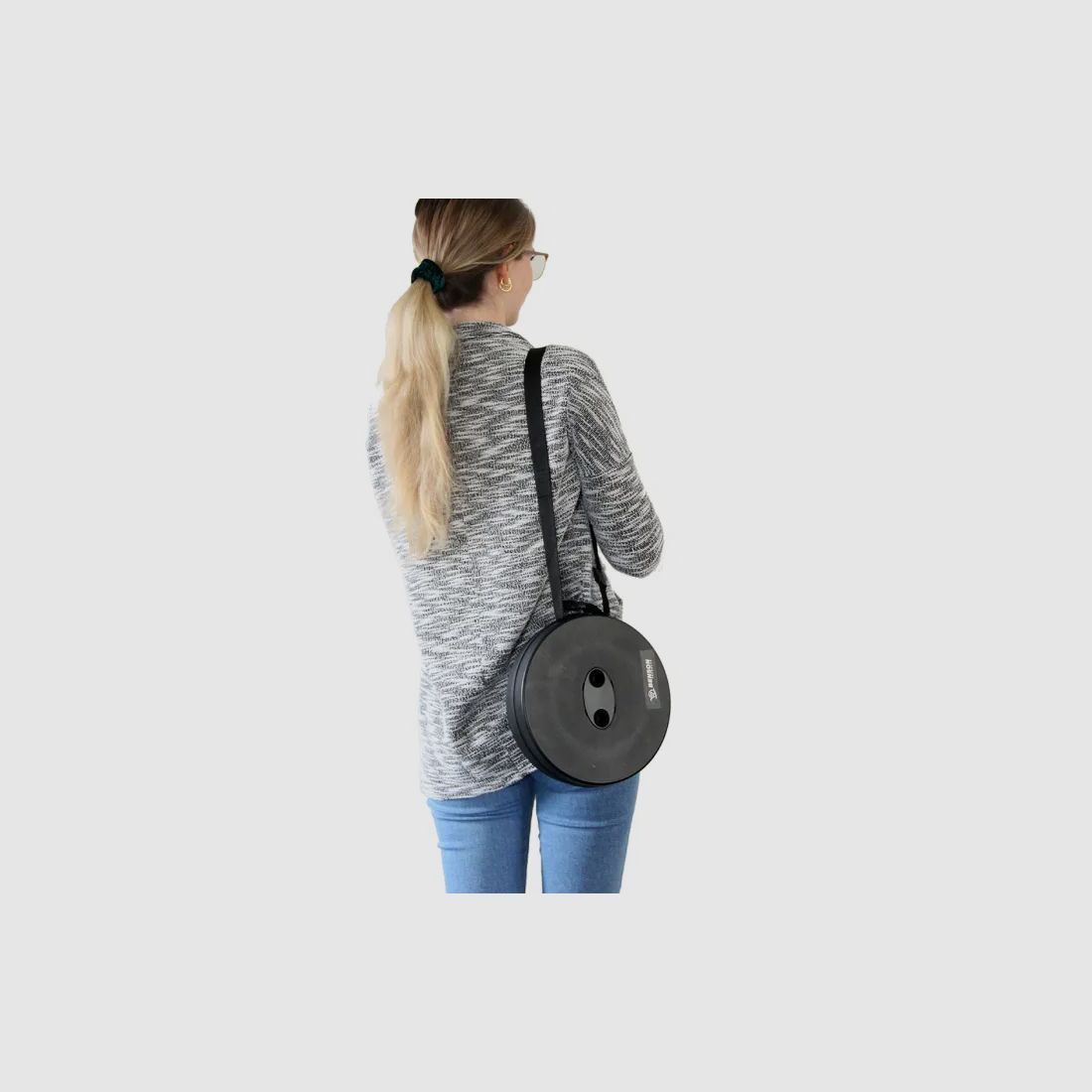 Mobiler Teleskophocker "Lightweight" - Tragkraft 130kg - Schwarz