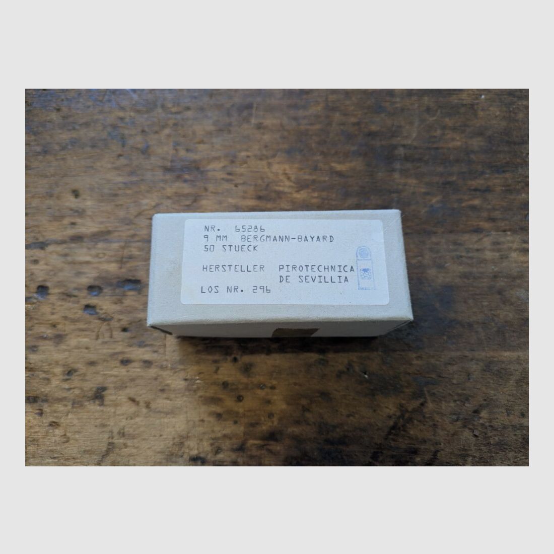 Pirotechnica de Sevillia Munition 9mm Bergmann-Bayard * Selten *