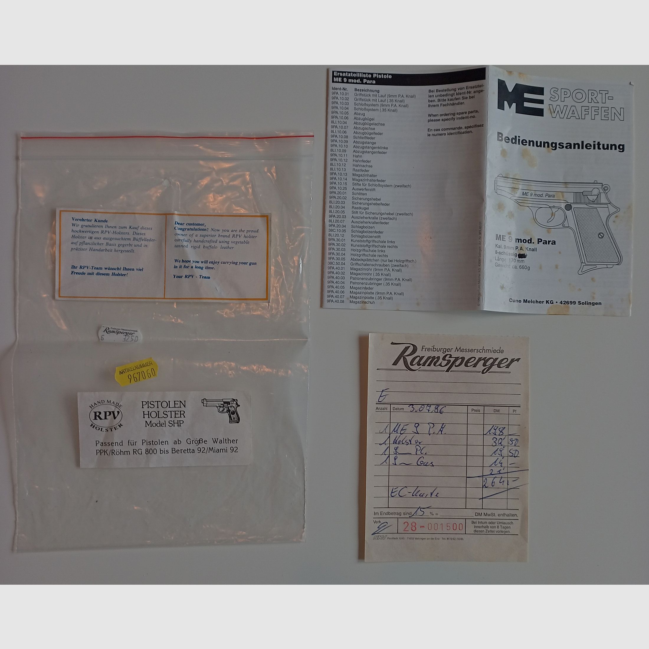 Pistolet d'alarme ME 9 modèle Para