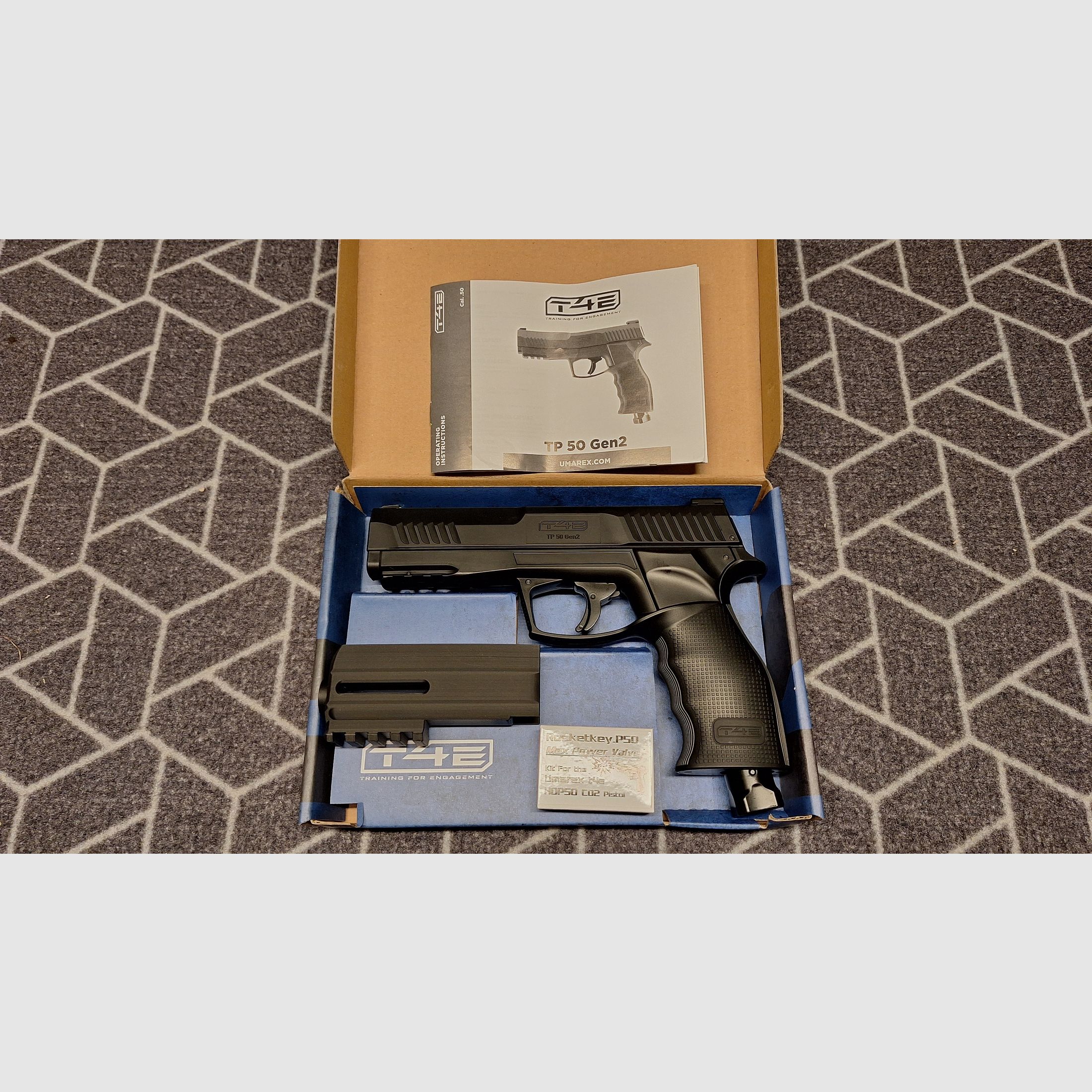 T4E HDP50/TP 50 Gen2 RAM Co2-Pistole cal .50 + Zubehör-Neu!