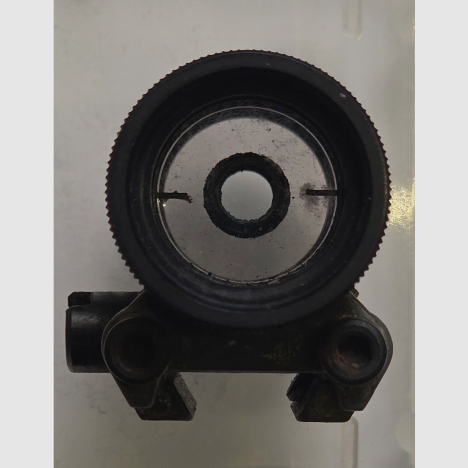 Anschütz double iris glass ring sight 2.9-4.4 + 5.8-7.3 dovetail: top 13 mm, bottom 8.5 mm for Anschütz, Walther and others