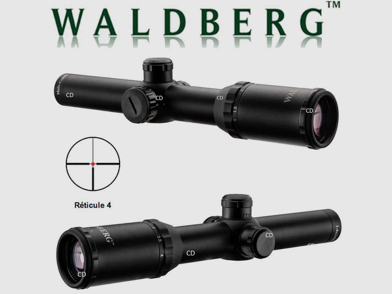 Lunette de Battue Waldberg 1-4x24 IR - Réticule Illuminé - Vision Claire en Faible Luminosité, image 4 sur 5