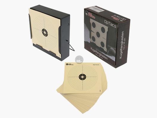 OpTacs - Flat bullet trap 14 x 14 including 50 target sheets