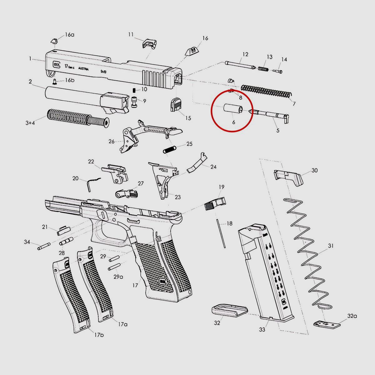 Glock – Schlagbolzenkanal für Glock 21-170060, Bild 6 von 6