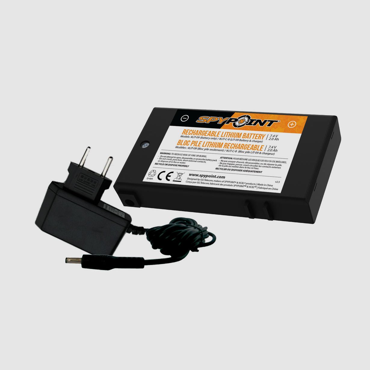 Batteria al litio SPYPOINT con caricabatterie