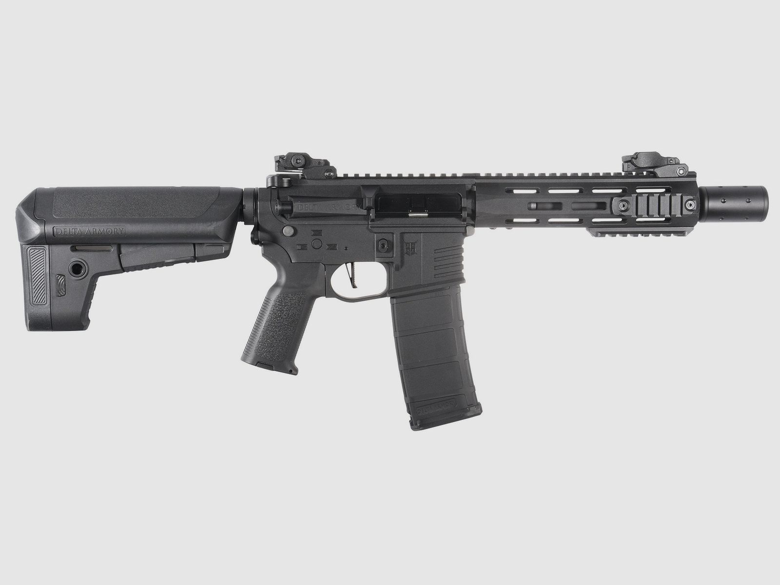 M4 AR15 M-LOK SilentOps 8 Zoll CHARLIE Schwarz S-AEG Airsoft Gewehr Frei ab 18 Jahren | Delta Armory