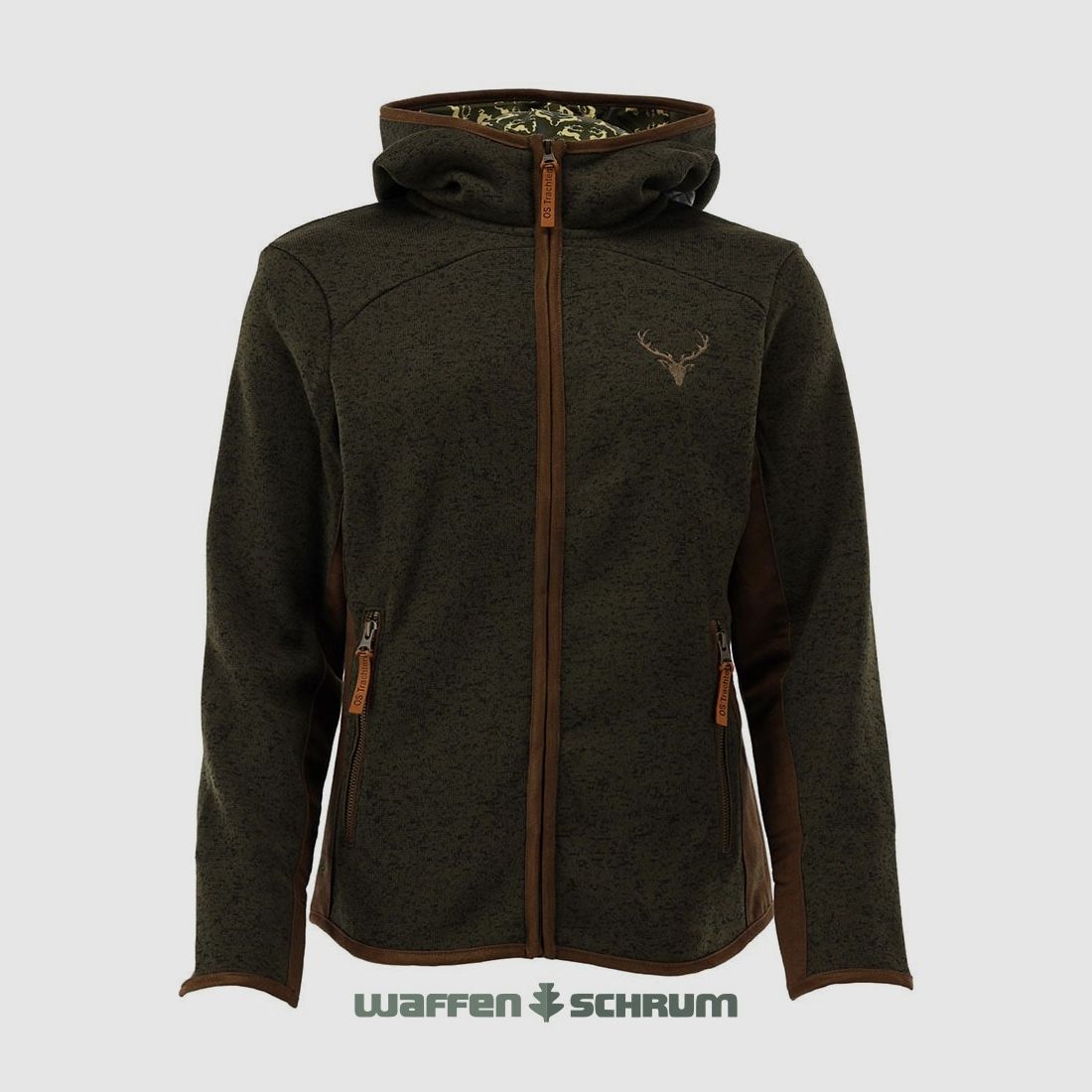 OS Trachten Fleecejacke mit Kapuze Schilf