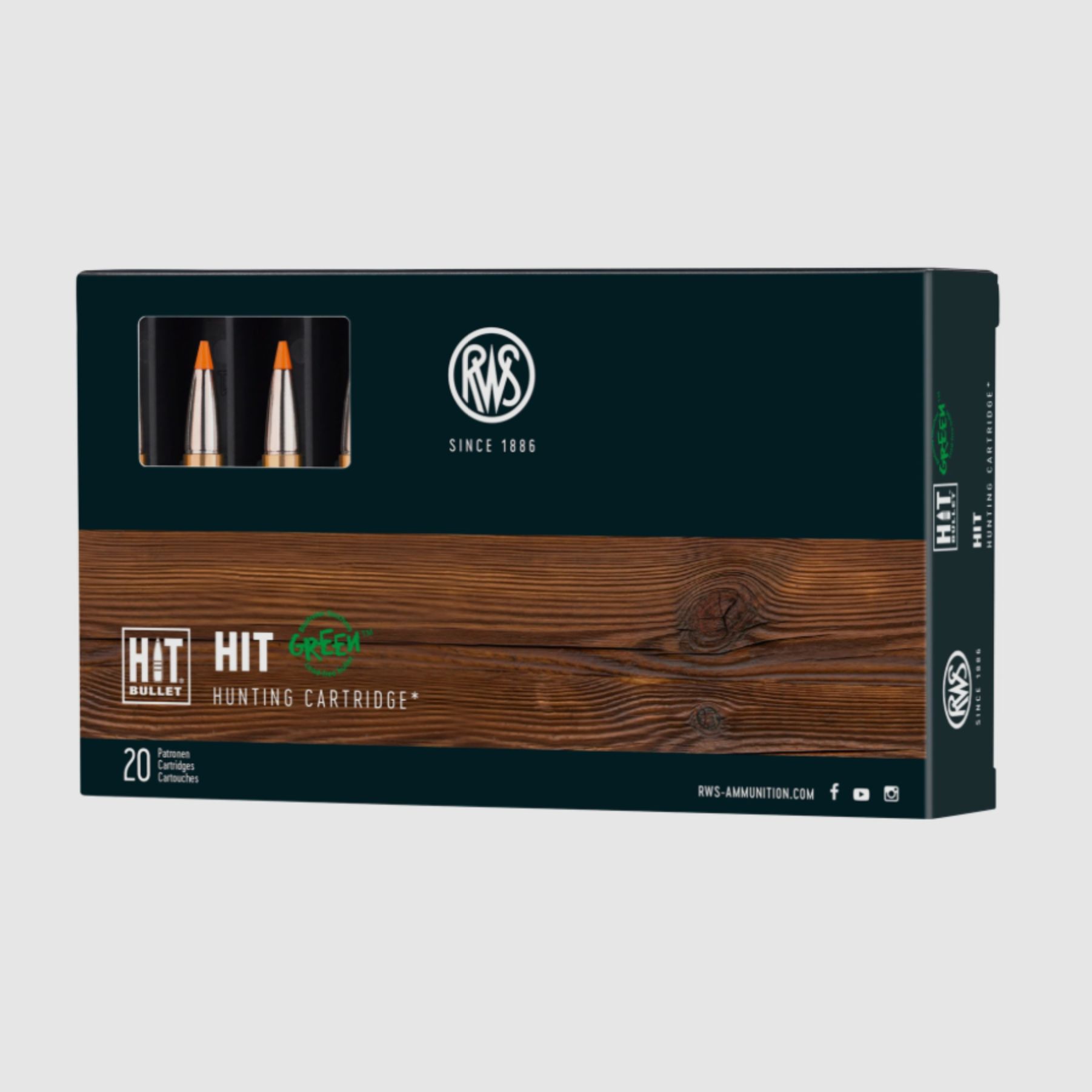 RWS 2426462 cartouches 6,5 Creedmoor HIT Green 7,8g 120grs.