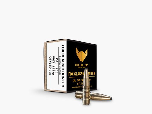 Fox Bullets Classic Hunter .268 8,0 g / 123 gr bleifreie Geschosse – 50 Stück