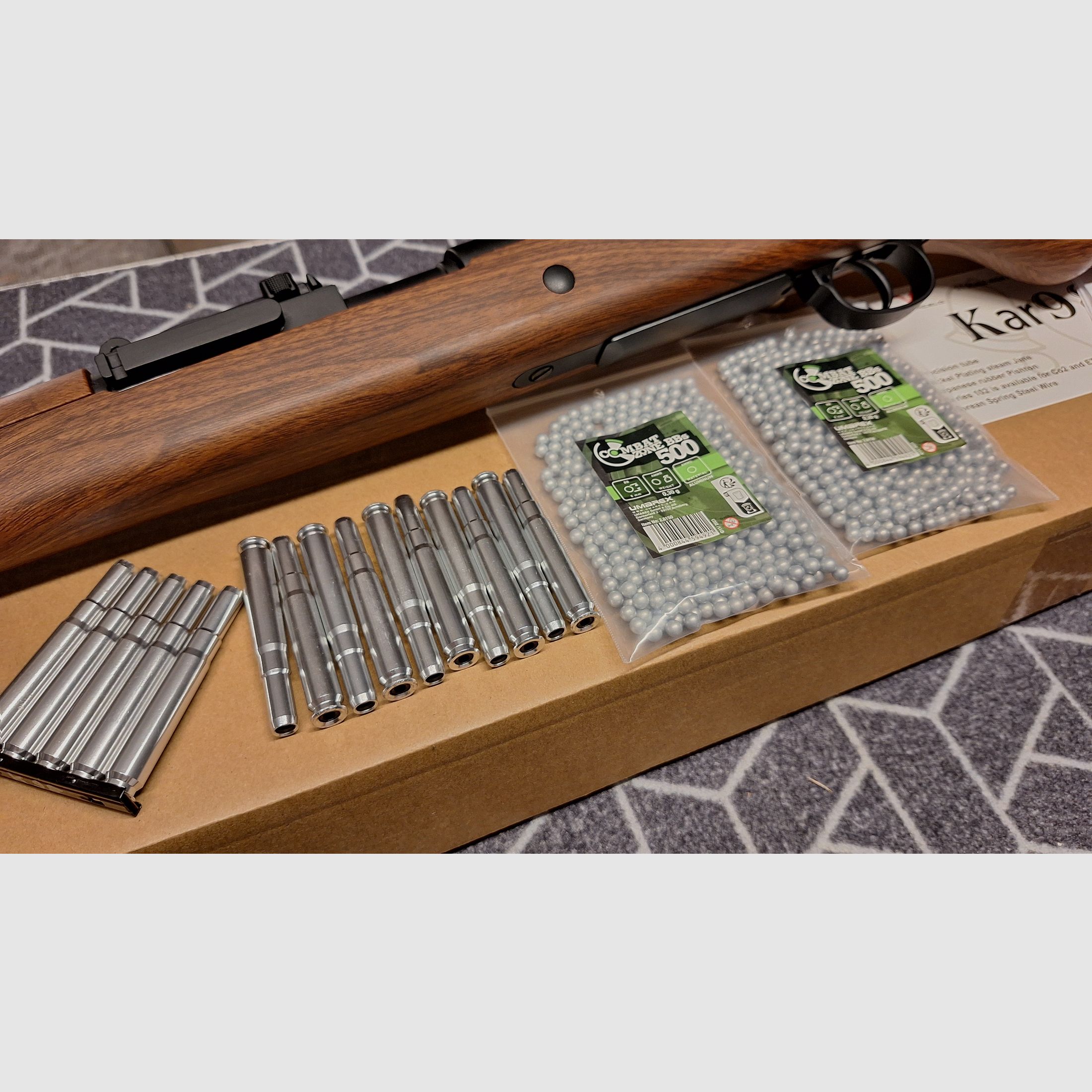 Karabiner 98K Bolt-Action Springer Gewehr mit Hülsenauswurf 6mm BB Holzoptik - Neuwertig!