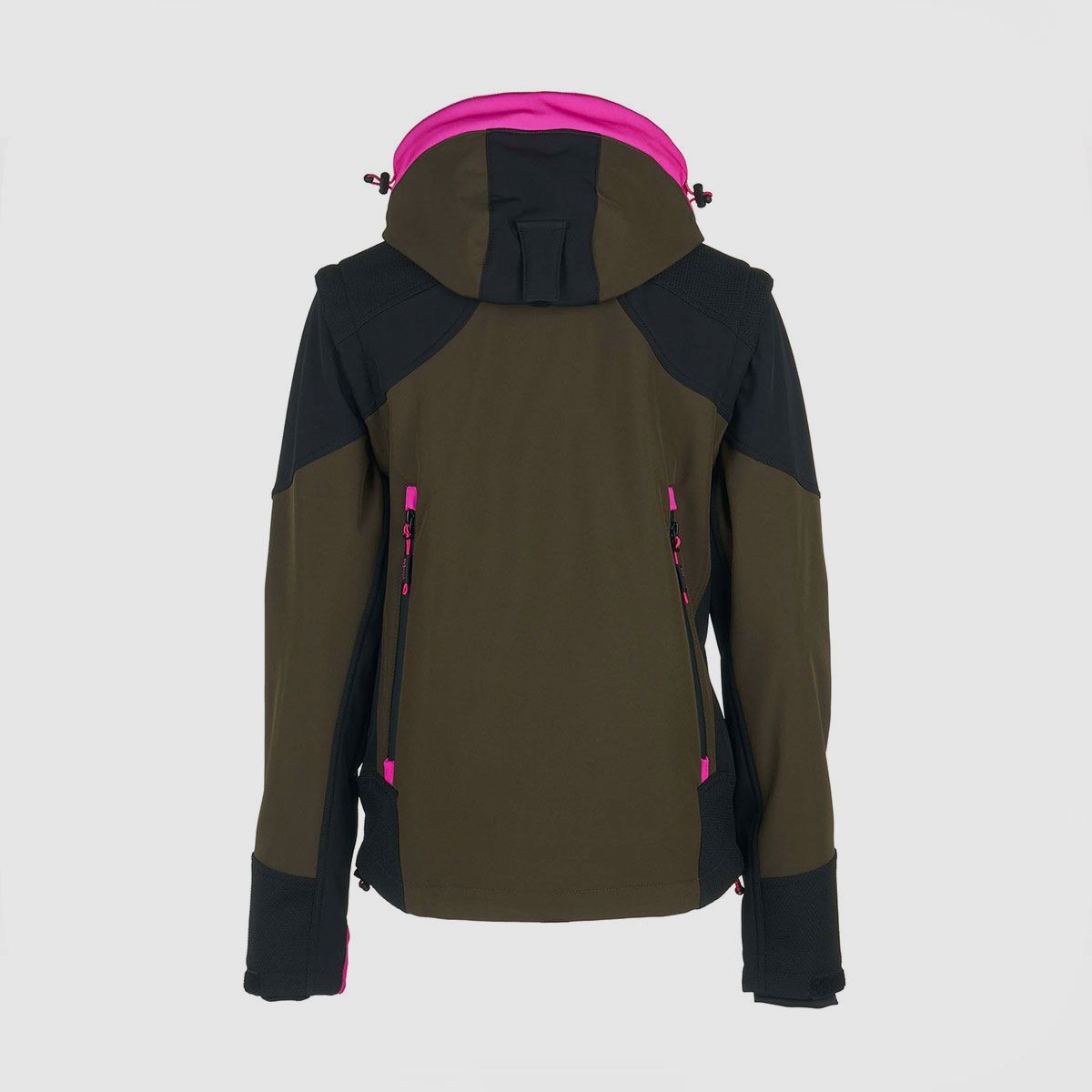 UNIVERS – DAMEN – JAGDJAKE CACCIA CORTINA MIT ABNEHMBARER ÄRMEL U-TEX Grün/Fuchsia, Bild 2 von 6