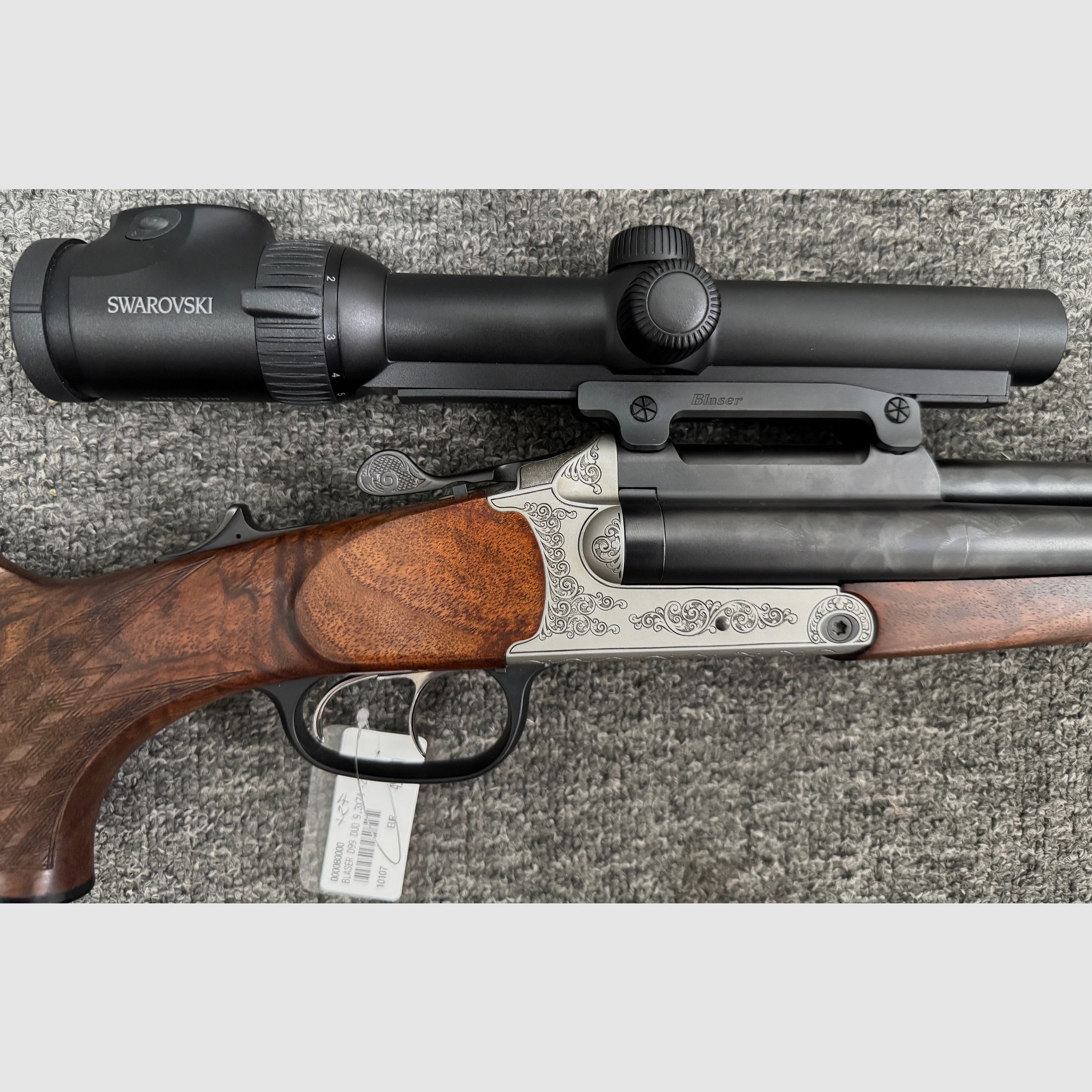 Blaser Doppelbüchsdrilling 9,3x74R & 20/76 - mit Swarovski Z6i 1-6x24 SR wie neu!