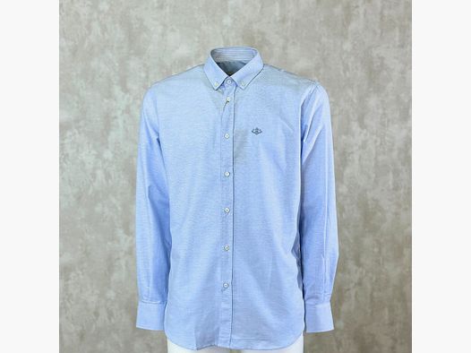 Camisa Caza Tejido Liso Hombre Celeste