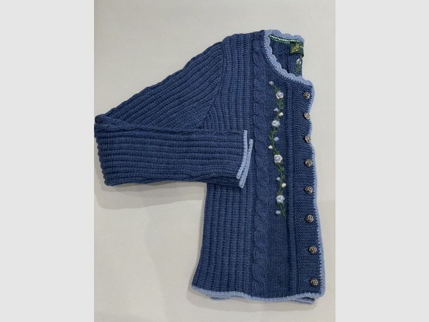 Damen Strickjacke aus Merinowolle in Blau, Bild 1 von 2