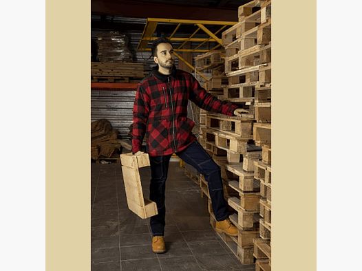 Chemise polaire matelassée LMA® homme rouge - 390 g/m²