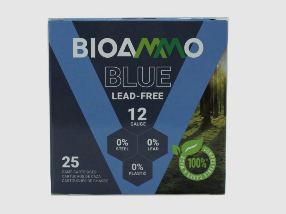 BIOAMMO Blue hagelpatroon kal. 12/70 – 3,00 mm, nr. 5 (PL 4) – 28 g (1 verpakking van 25 stuks), afbeelding 4 van 4