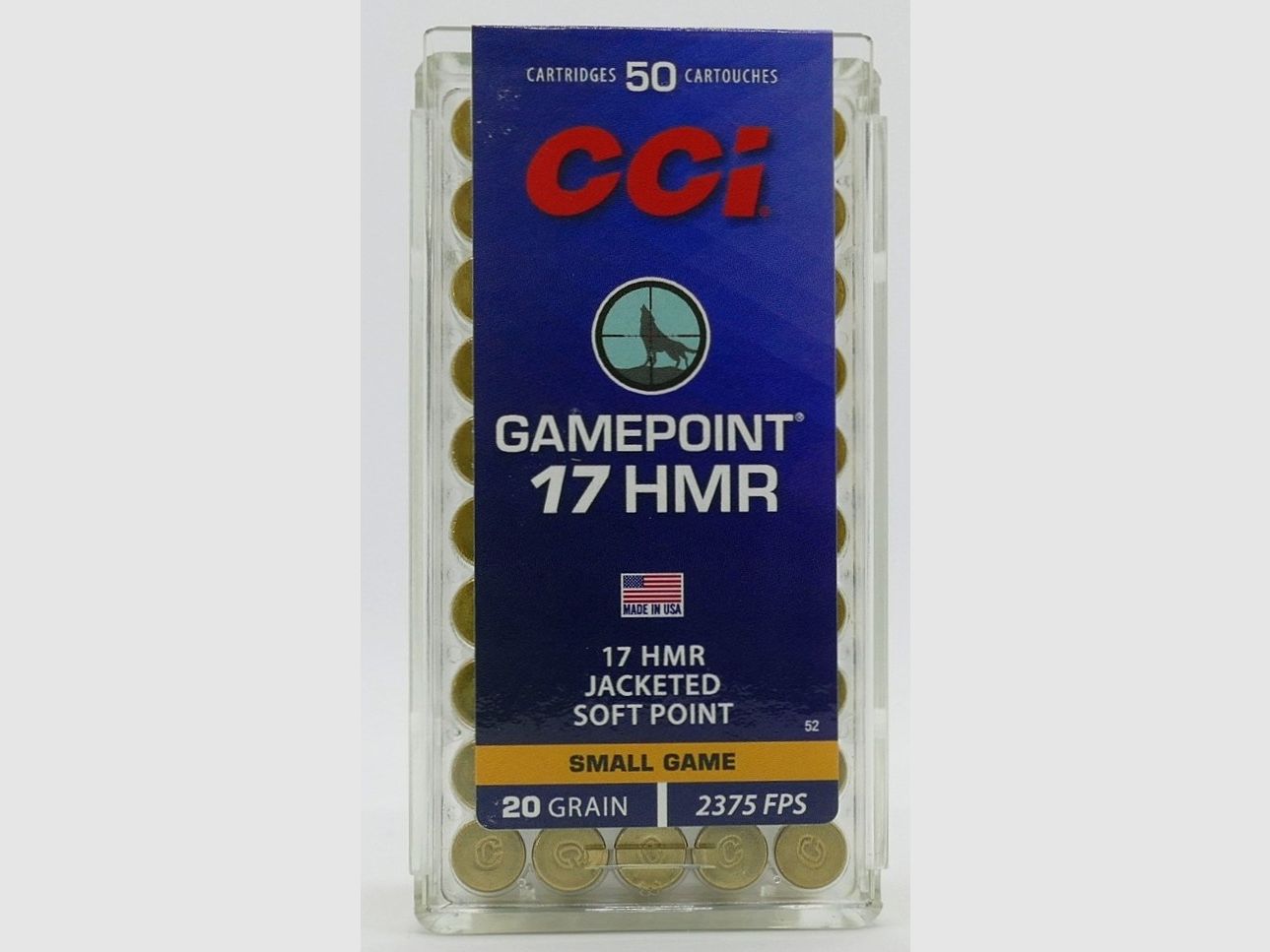 CCI .17 HMR TNT Green 1,1g/16gr Nabojów do karabinów bez ołowiu