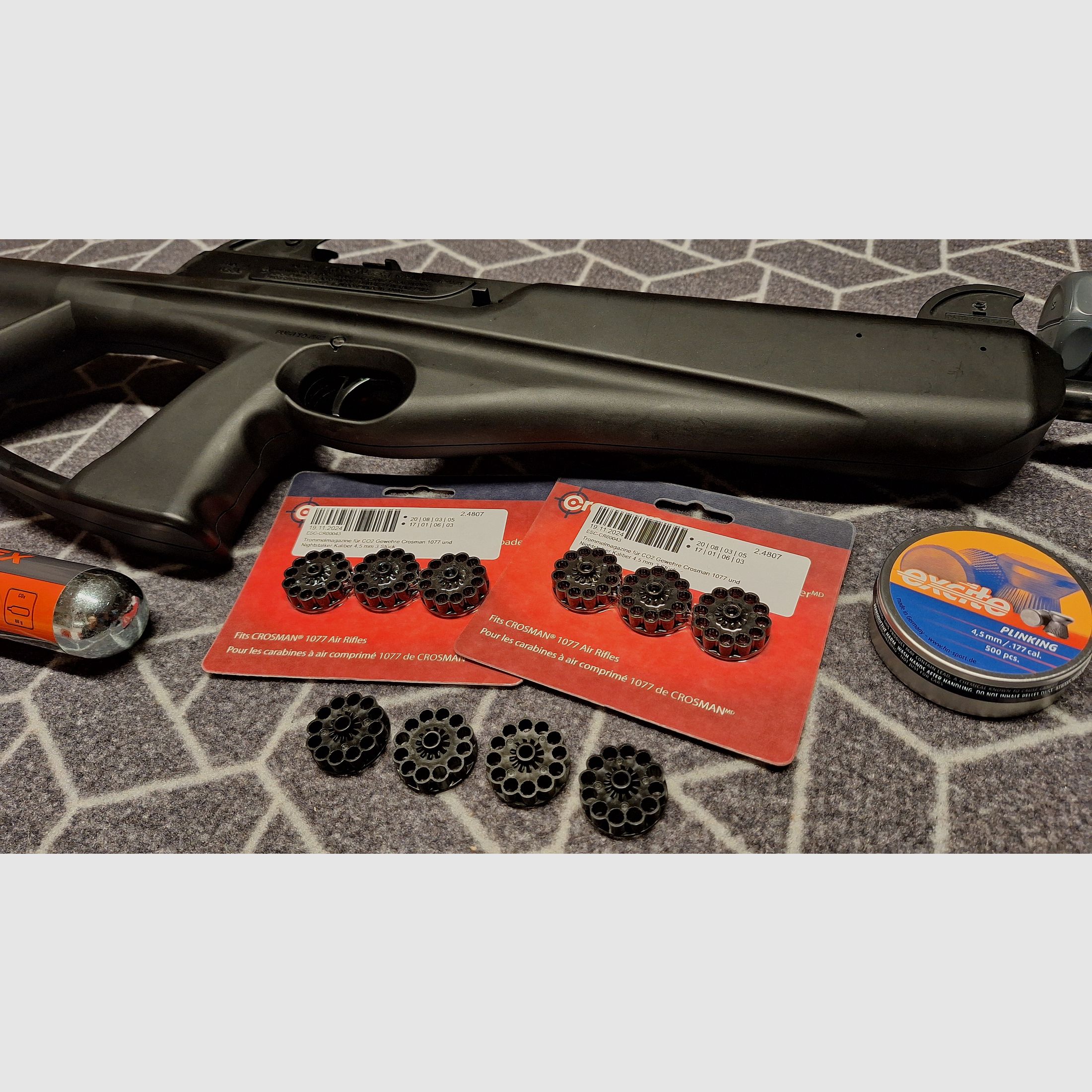 Crosman Nightstalker 4,5 Diabolo CO2 - RARITÉ! Silencieux + 10 chargeurs !