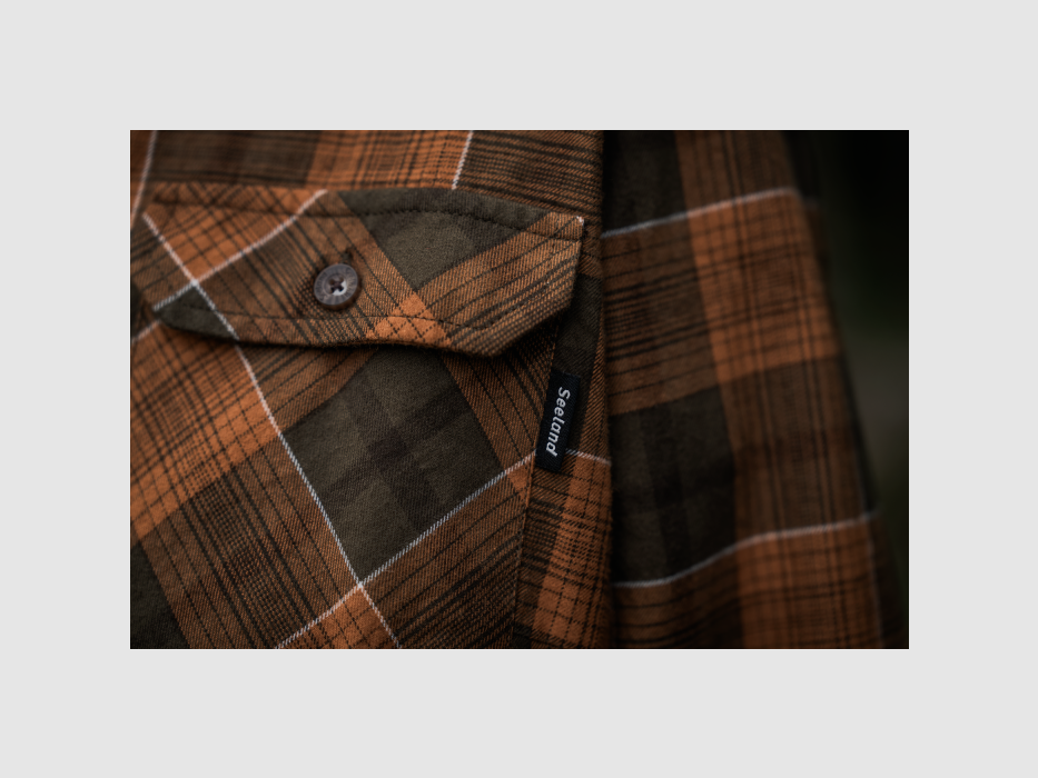Koszula damska Seeland Skye Flannel - Grizzly Brown/Terracotta Check (40278801200), billede 7 af 9
