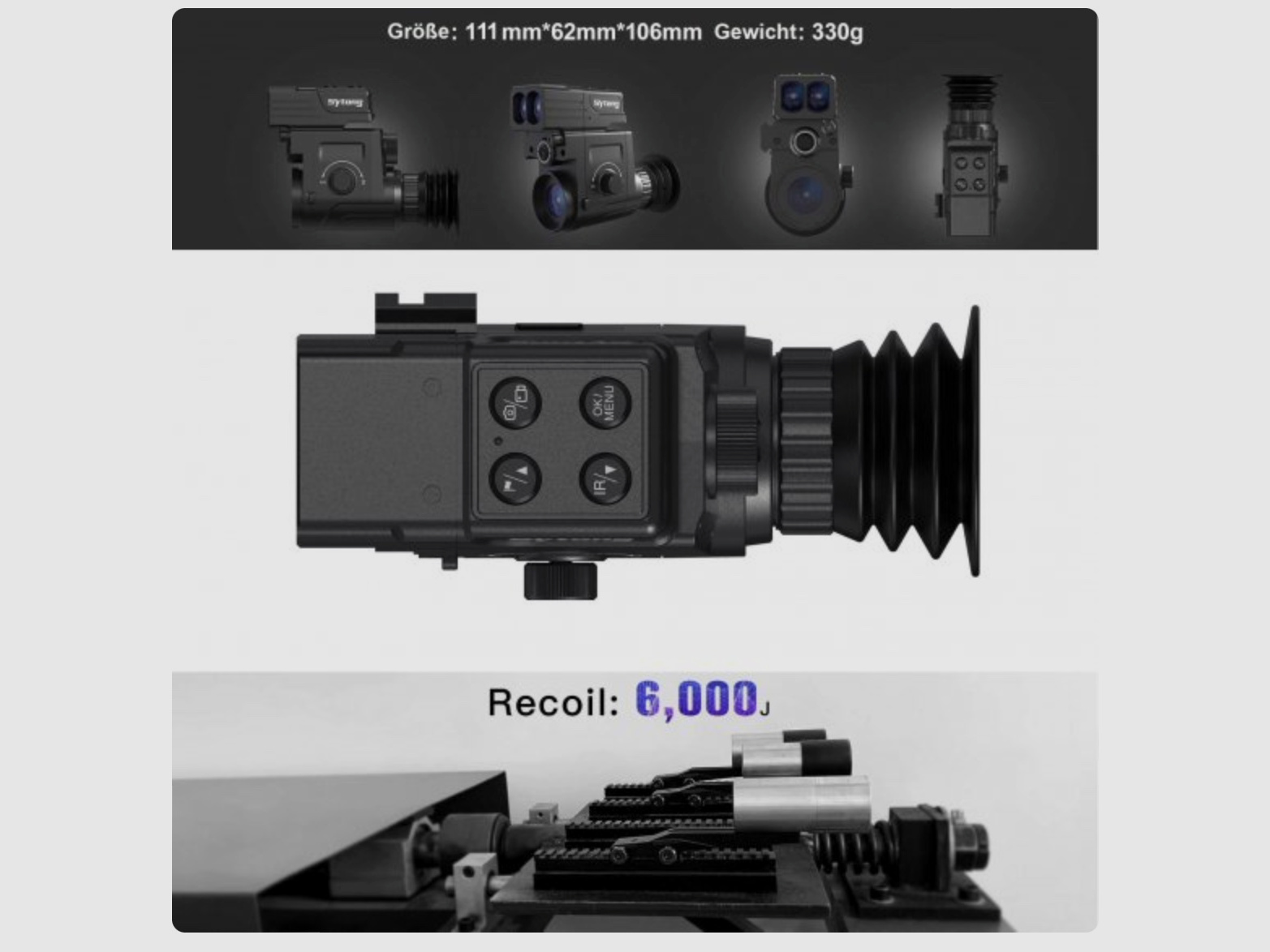 Sytong HT-77 LRF German version 16 mm lens with 45 mm aluminum adapter without IR illuminator