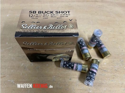 Sellier & Bellot Sellier & Bellot, Buck Shot 12/70, Schrotgröße 8,4 mm