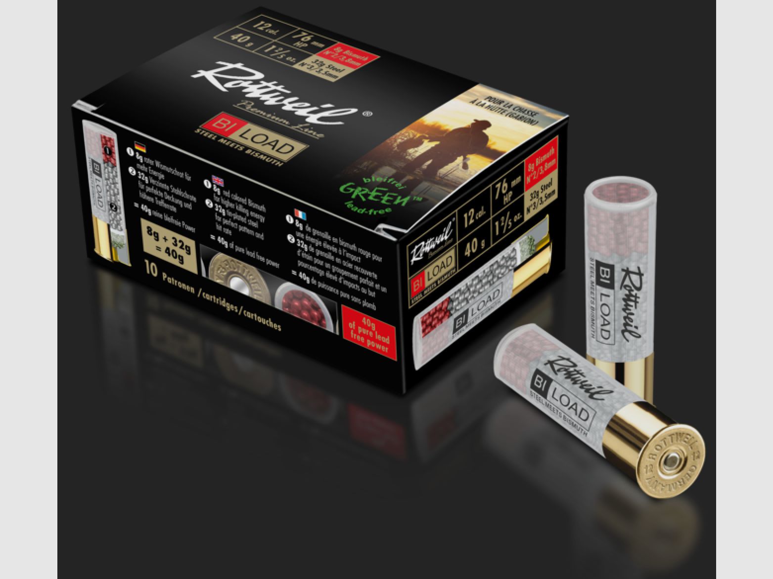 Rottweil 2414043 12/70 BI-Load Magnum 3,5+3,8mm 36g Acier rencontre Bismuth 10 pièces