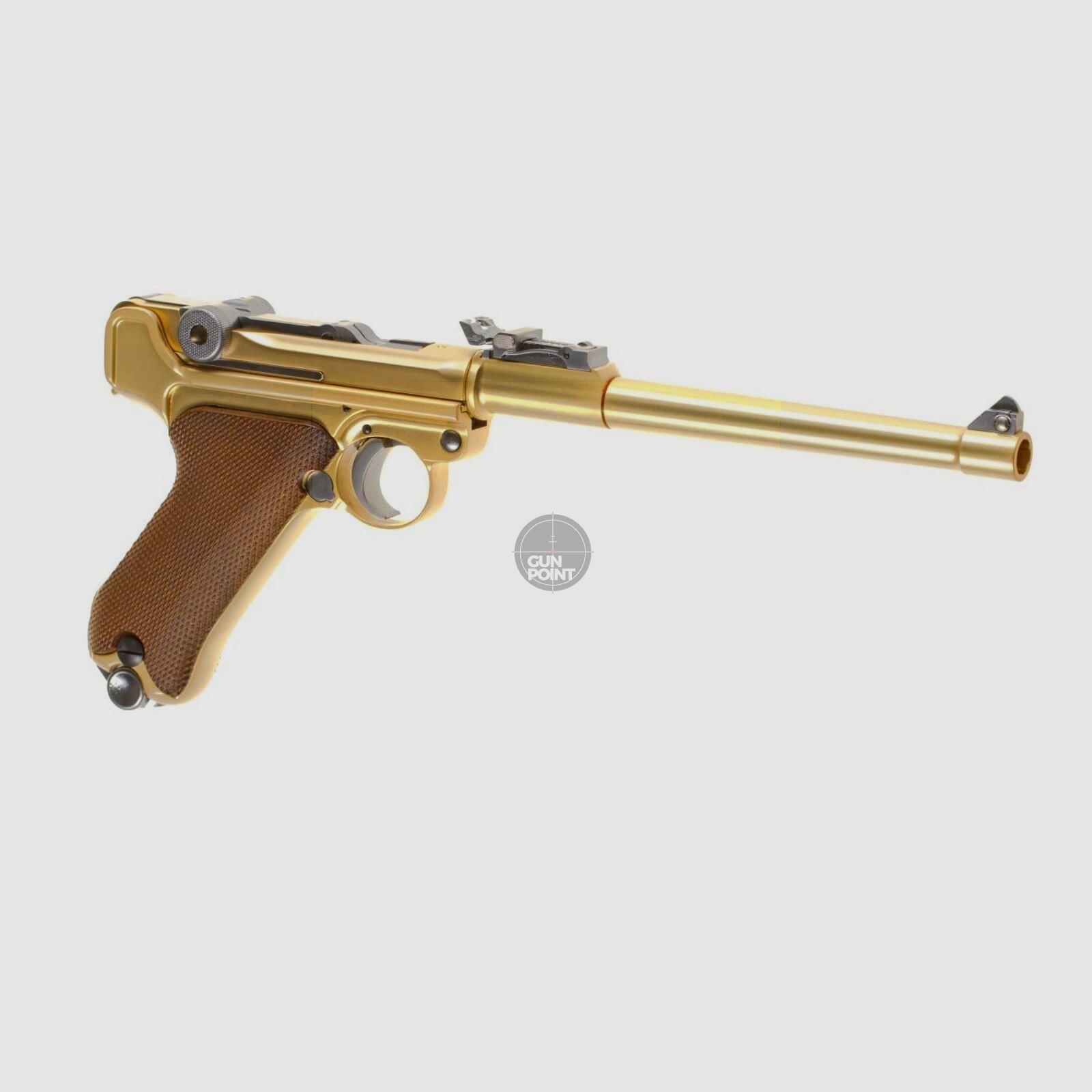Softair - Pistole - WE P08 8 Inch Full Metal GBB-Gold - ab 18, ber 0,5 Joule