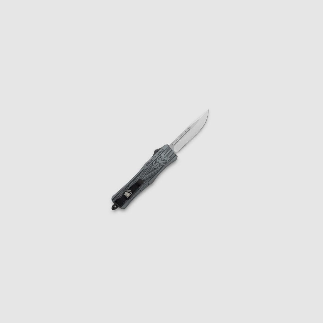 CobraTec Medium CTK-1 gris cuchillo automático OTF con hoja drop point, imagen 3 de 10