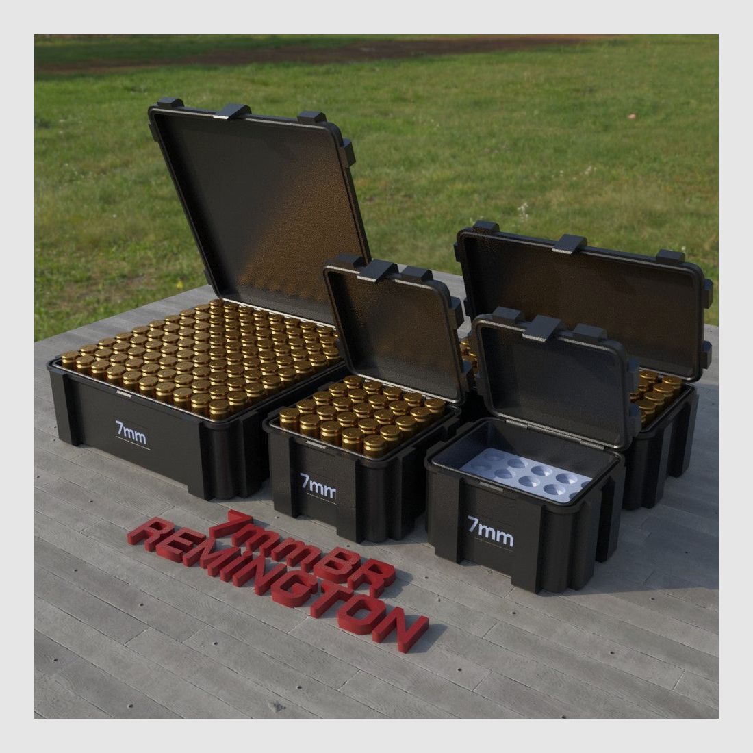 Filamelt scatola per munizioni / 7mm BR Remington / 'coperchio a ribalta' / scatola per cartucce, scatola per munizioni, immagine 3 di 8
