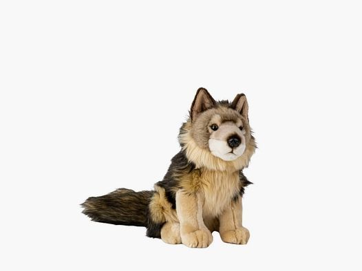 LivingActive Wolf Peluche 30 cm - Giocattolo di Peluche Predatore Seduto